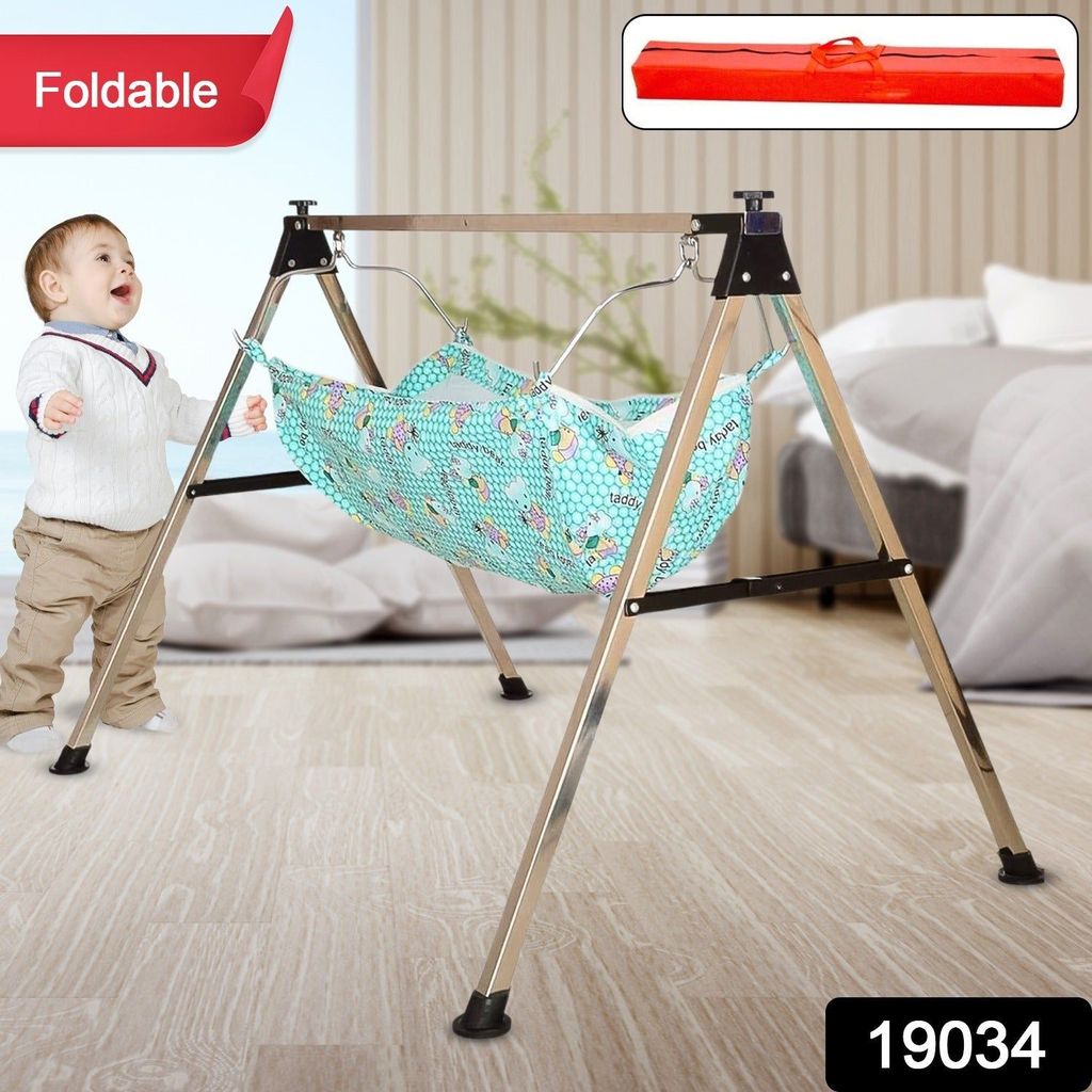 Baby Boy's and Girl's Portable Folding Swing Stainless Steel Stand (1 Pc) view 2