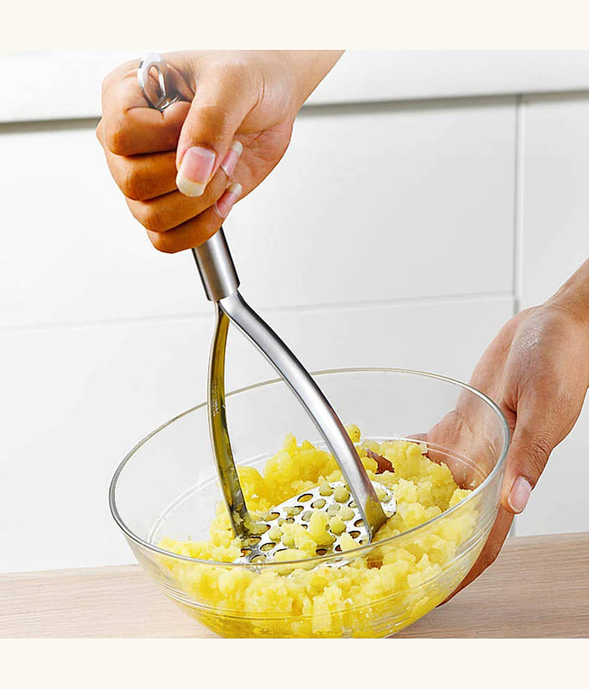 JISUN Potato masher/ Pav bhaji masher/ Vegetable Stainless Steel Masher (Pack of 1) view 2