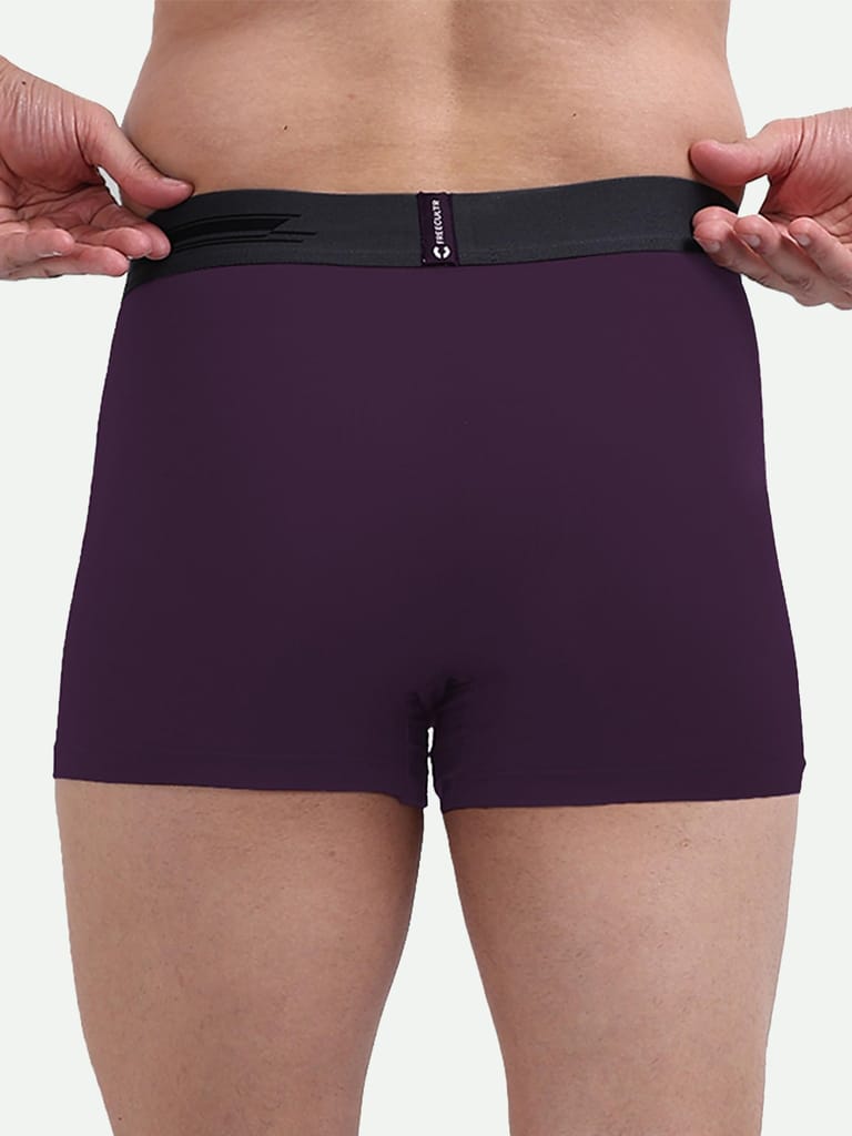 FREECULTR Men's Underwear Anti Bacterial Micromodal Airsoft Trunk - Non Itch No Chaffing Sweat Proof - Pack of 1-Trippy Violet view 2