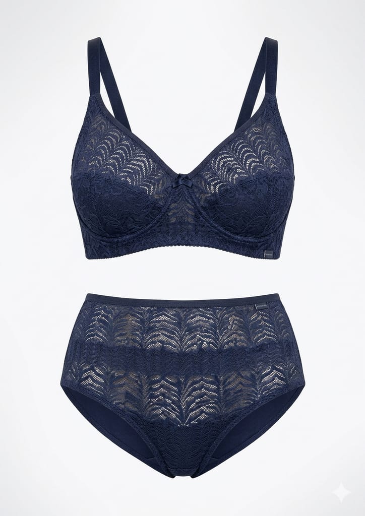Luv Mystery Honeymoon Lace Lingerie Set for Women | Non-Padded Soft Romantic Bra & Panty Set | Elegant Bridal Nightwear Innerwear view 2