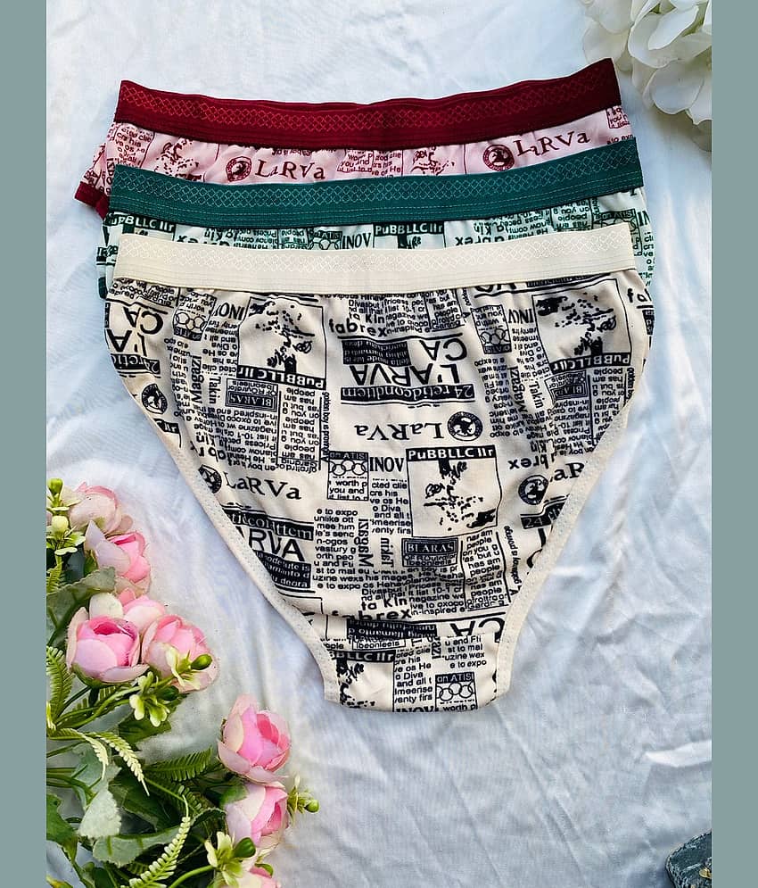 The Tusht Pack of 3 Cotton Blend Hipster For Women ( Multi Color ) view 2