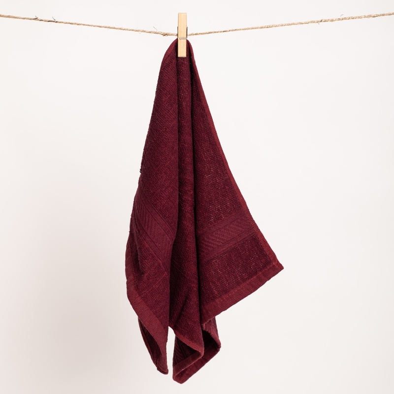 Furnofy Cotton 450 GSM Hand Towel Set Merun (Pack Of 3) view 2