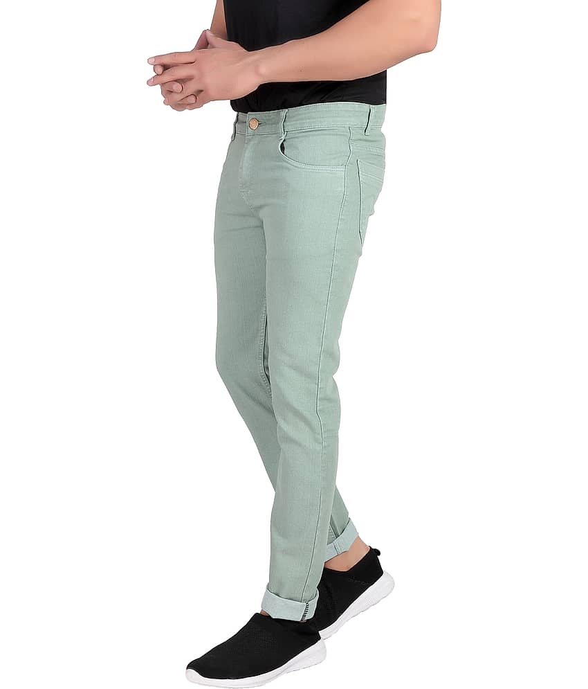 RAGZO - Light Green Denim Slim Fit Men's Jeans ( Pack of 1 ) view 2