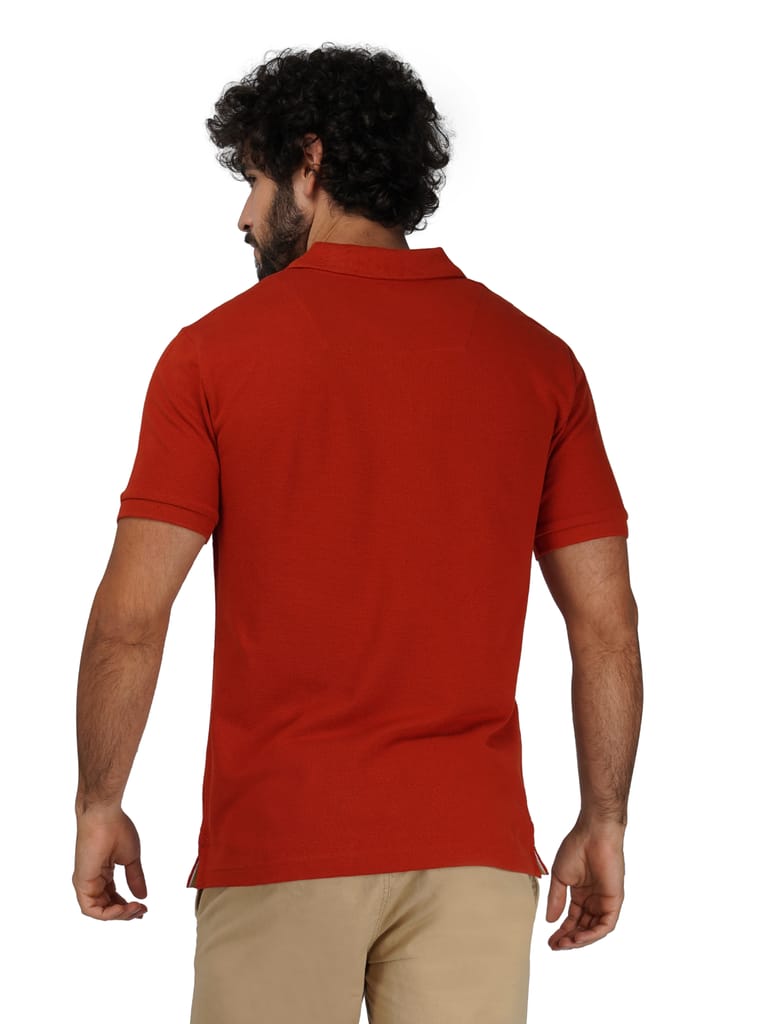 Solid Polo Shirt - RUST view 2