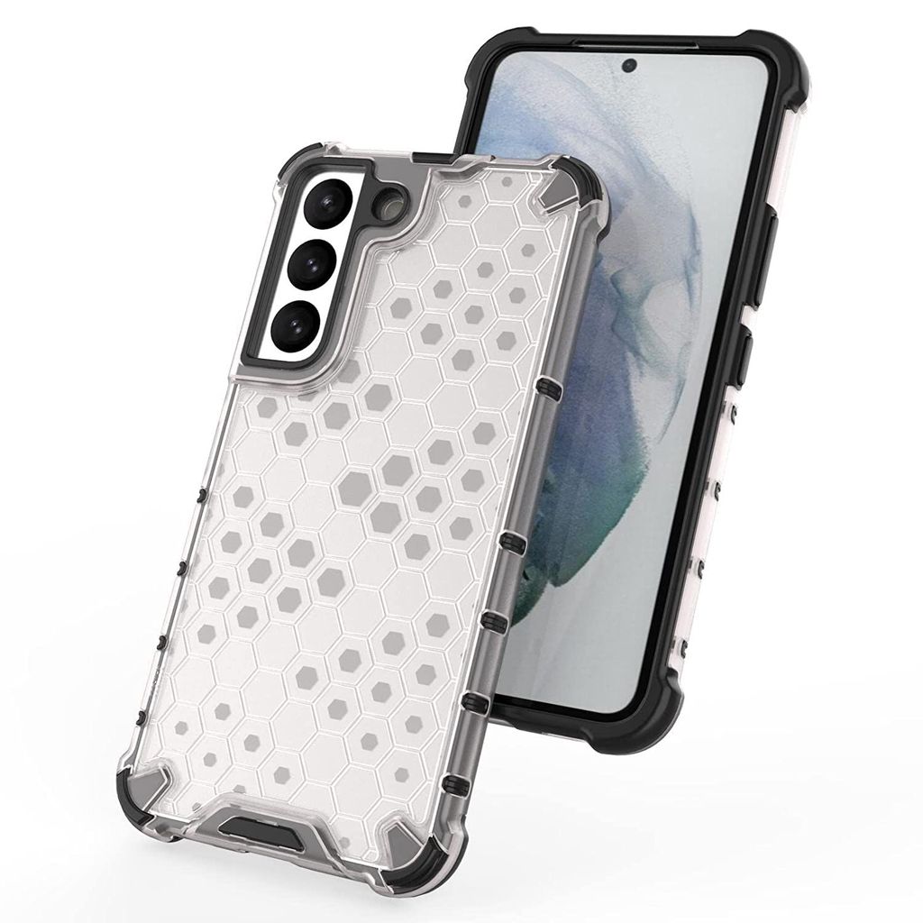 Faircost Hybrid Shockproof Back Cover for Samsung Galaxy S22 5G Hard Outside Soft Inside- (Polycabonate::Transparent) view 2