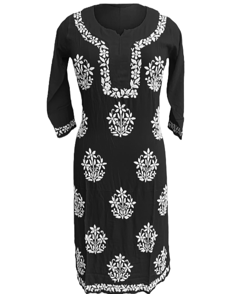 Black Gala Booti Purple ChikanKari Kurta