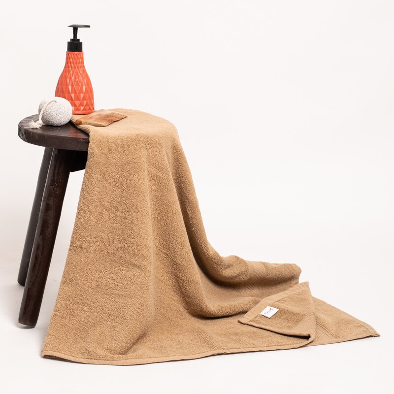 Furnofy Cotton 450 GSM Bath Towel Beige (Pack Of 1) view 2
