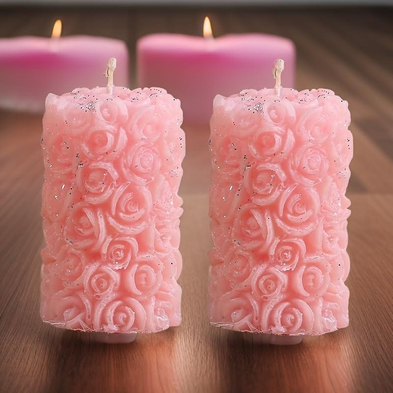Rose Flower Shape Candle for Home Decor | Romantic Fragrance Candles | Smoke-Free Pillar Candle | Romantic Night view 2