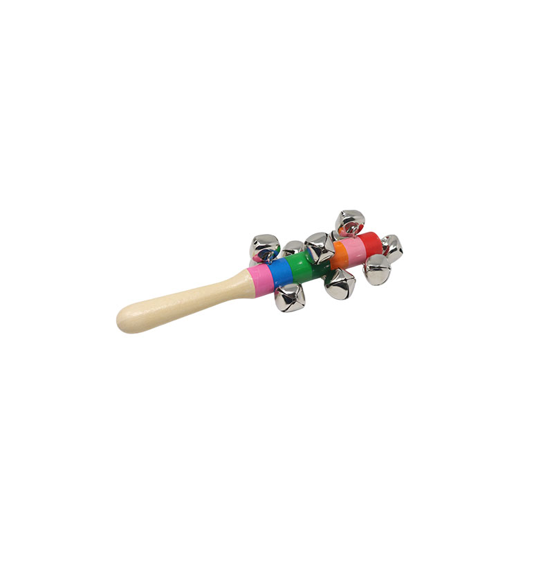 Handcrafted Wooden Rainbow Bell Stick view 2