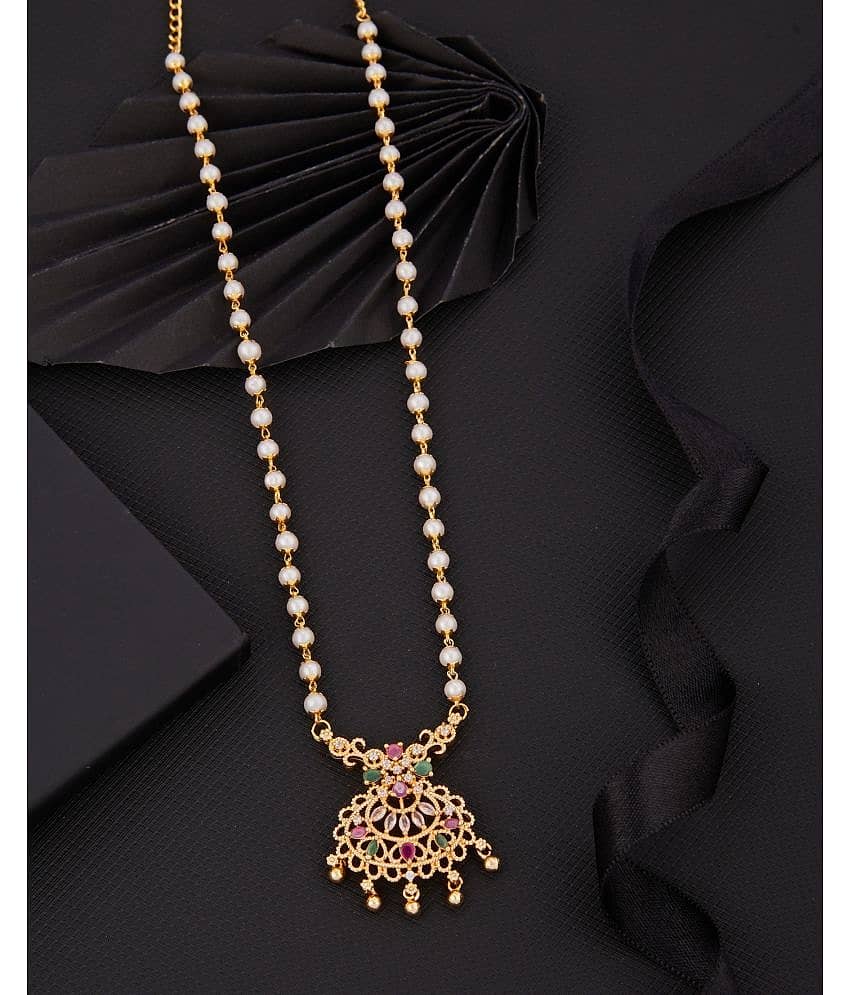 ROFARWORD Gold Brass Necklace Set ( Pack of 1 )