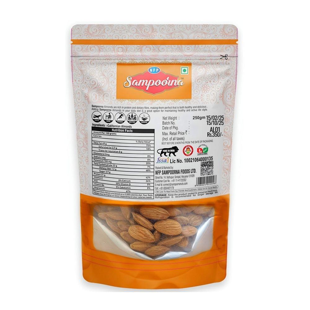 NFP Sampoorna foods Premium California Almonds 250g view 2