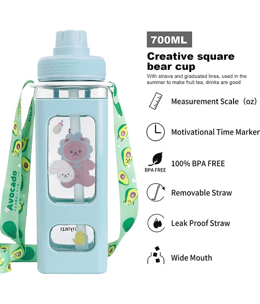 Radhe Fashion Cartoon water bottle for kids, kawaii water bottle Multicolour Plastic School Water Bottle 700 mL ( Set of 1 ) view 2