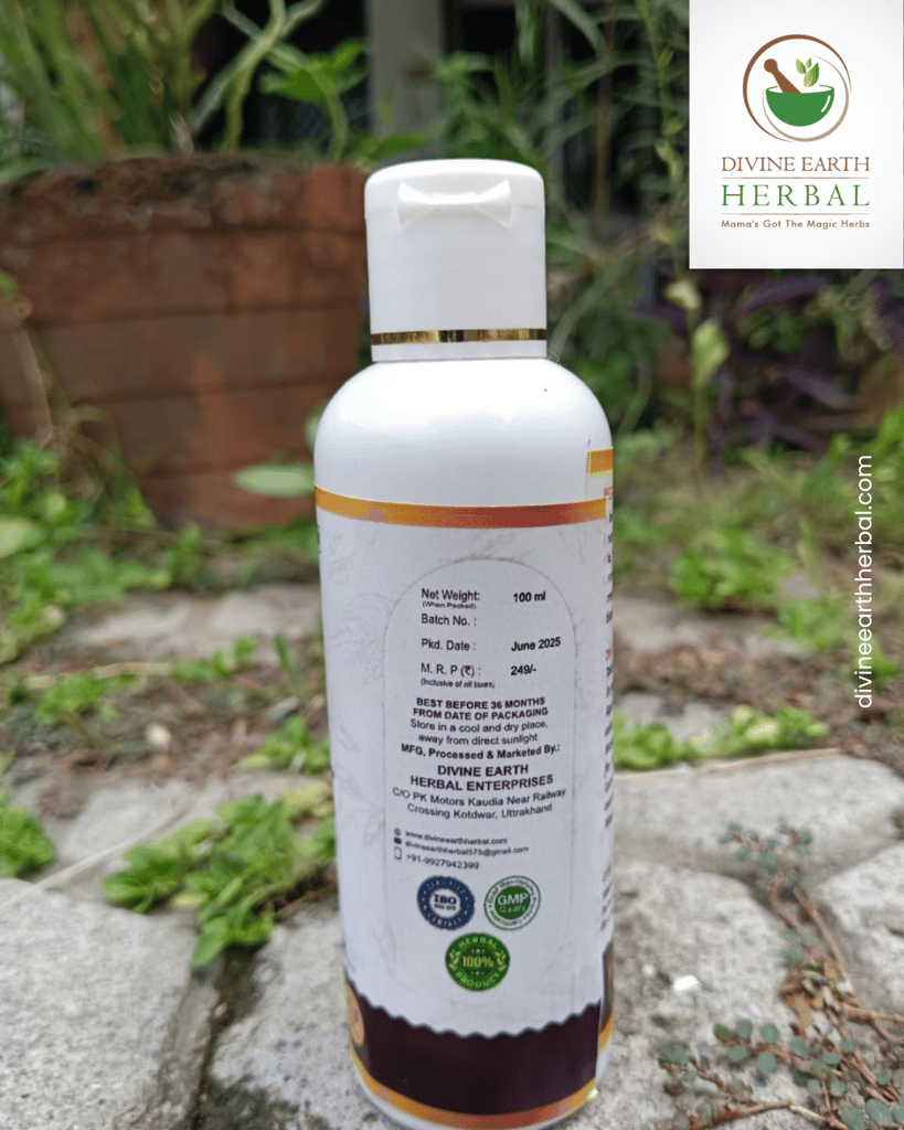 Divine Earth Herbal Kesh Raj Hair Oil – 100ML | Ayurvedic Hair Oil for Hair Growth, Hair Fall Control & Scalp Nourishment | Enriched with 21 Rare Himalayan Herbs view 2