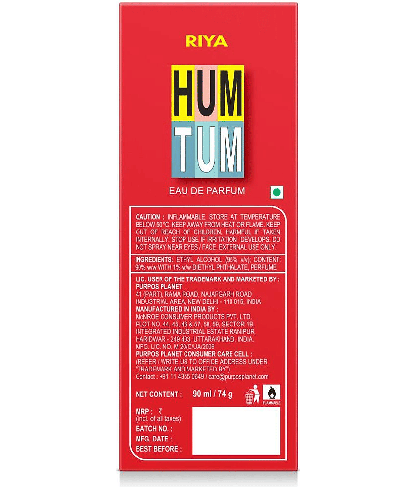Riya Hum Tum Eau De Parfum (EDP) For Unisex 90ml ( Pack of 1 ) view 2
