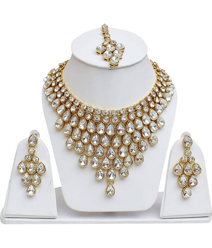 YOUBELLA White Alloy Necklace Set ( Pack of 1 ) view 2