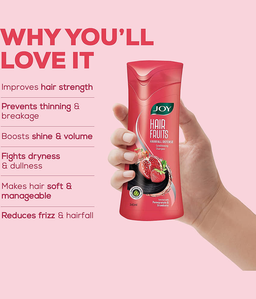 Joy Hair Fruits Hairfall Defense Conditioning Shampoo 340ml, (Pack of 1) view 2