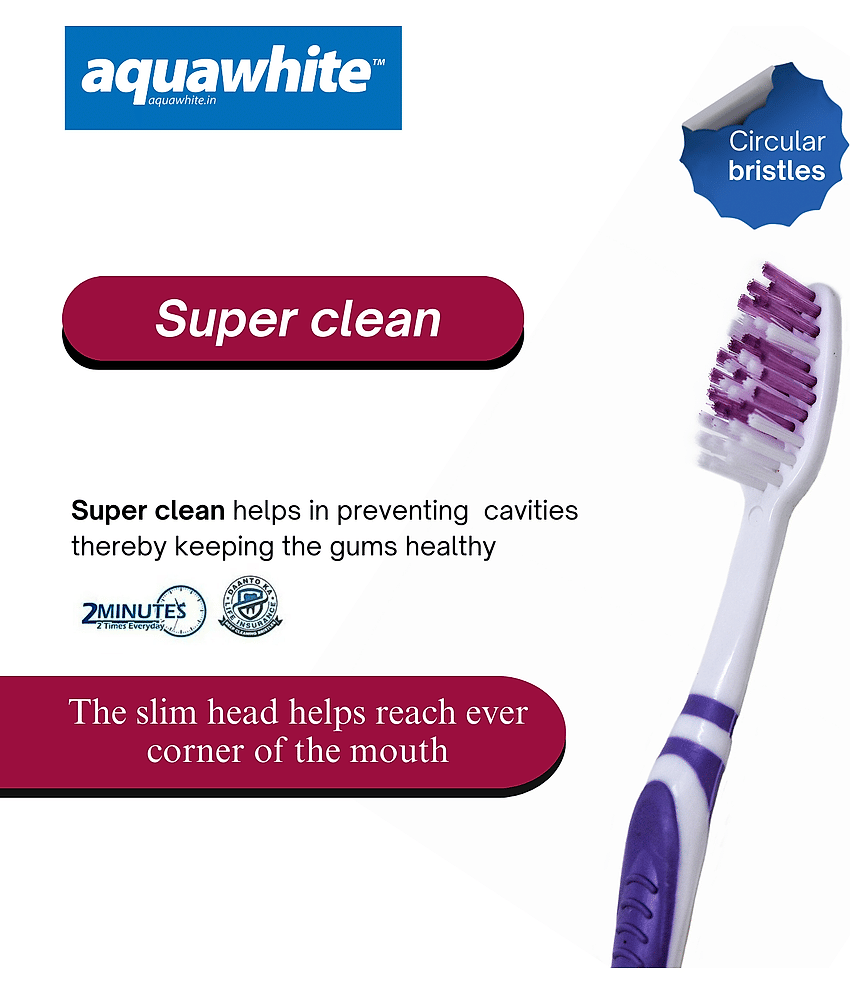 aquawhite Super Clean ( pack of 12) Toothbrush Pack of 12 view 2
