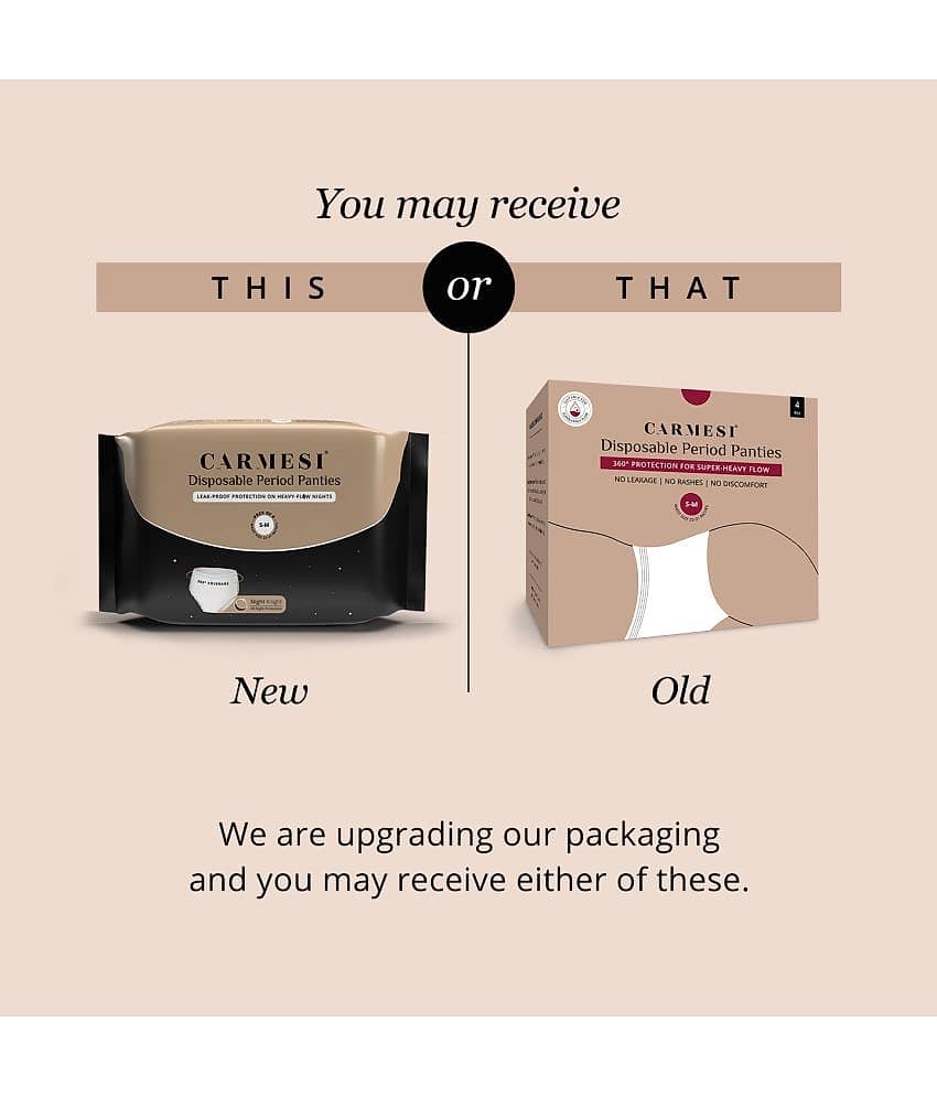 Carmesi Disposable Period Panties (XL-XXL), Maternity Panties, All-Night Protection, 4 Pcs view 2