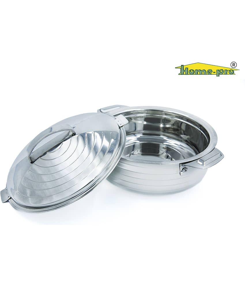HomePro - High grade Stainless Steel Designer Jupiter Casserole & Serving bowl 1500ml | Hotpot | Double wall insulated | hot and cold | Keeps food fresh | Food safe view 2