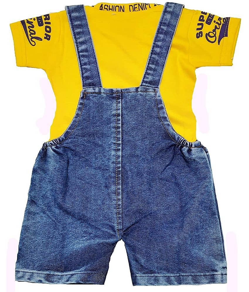 LITTLE PANDA Unisex for Baby Hoisery Dungaree Sets ( Red ) view 2