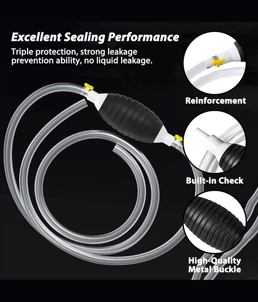 Manual Hand Siphon Pump with Flexible Hose for Water, Fuel, Aquarium, Gasoline, Diesel & Oil Transfer view 2