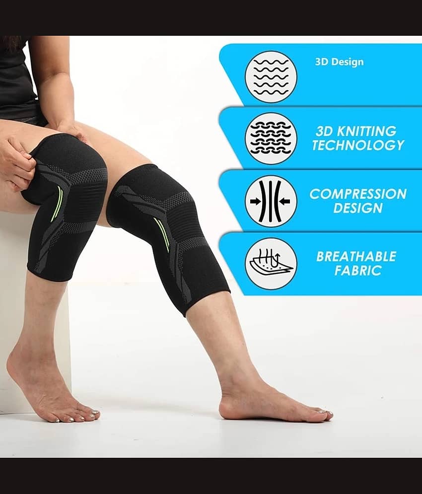 JUSTIFIT Unisex Sports Knee Supports Pair of 1 Black ( S - Size ) view 2