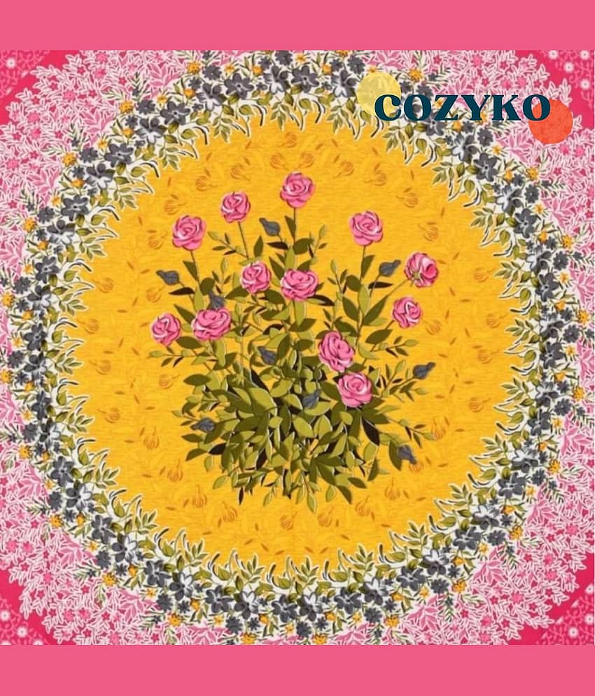 COZYKO Cotton 1 Single Bedsheet with 1 Pillow Cover ( Pink ) view 2