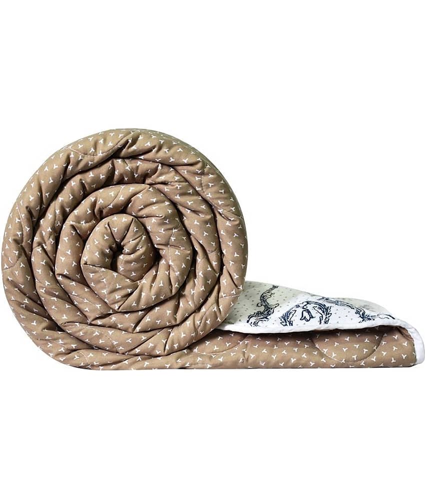 DIVINE CASA Single Polyester Beige Abstract Comforter view 2