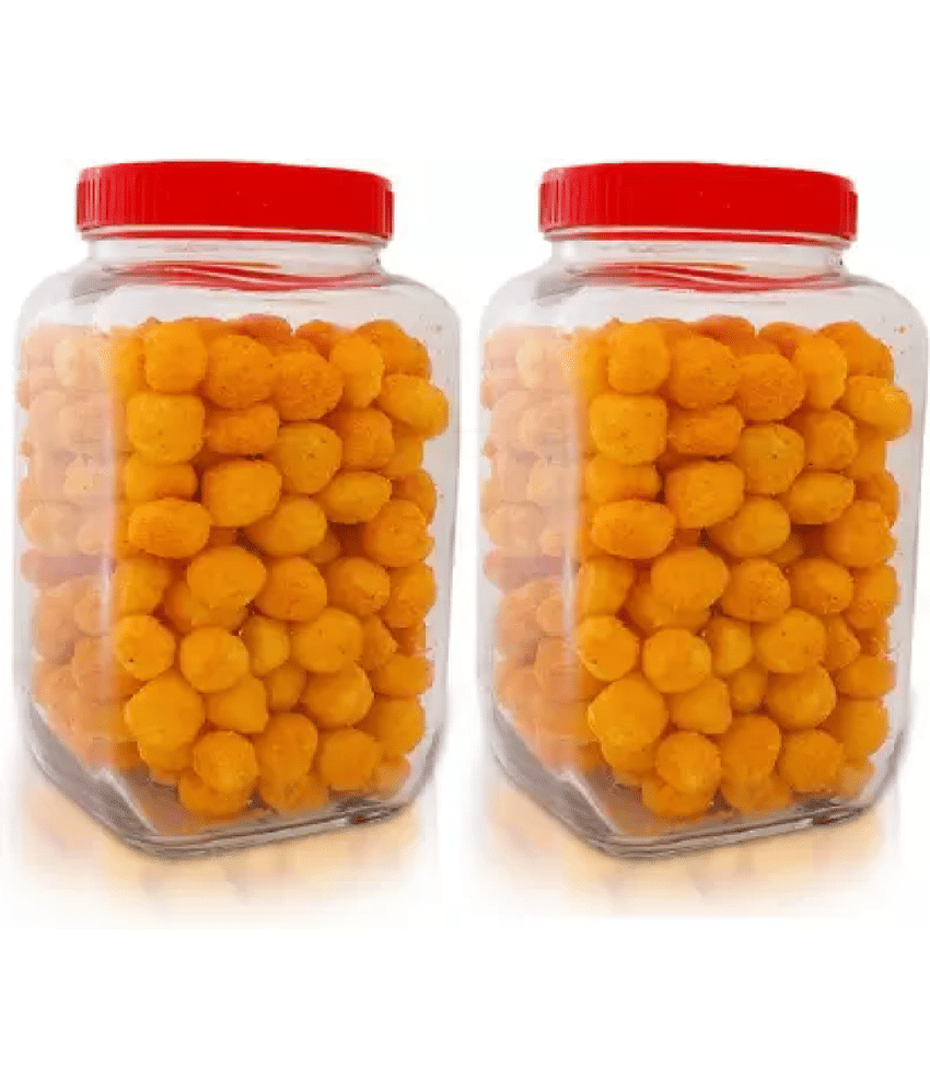 CROCO JAR - Red Glass Food Container ( Pack of 4 ) view 2