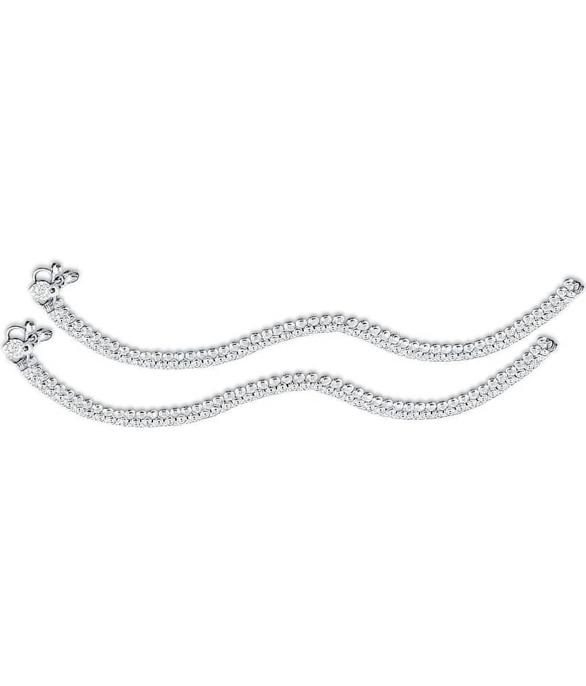 HEER COLLECTION - Silver Anklets ( Pack of 2 ) view 2