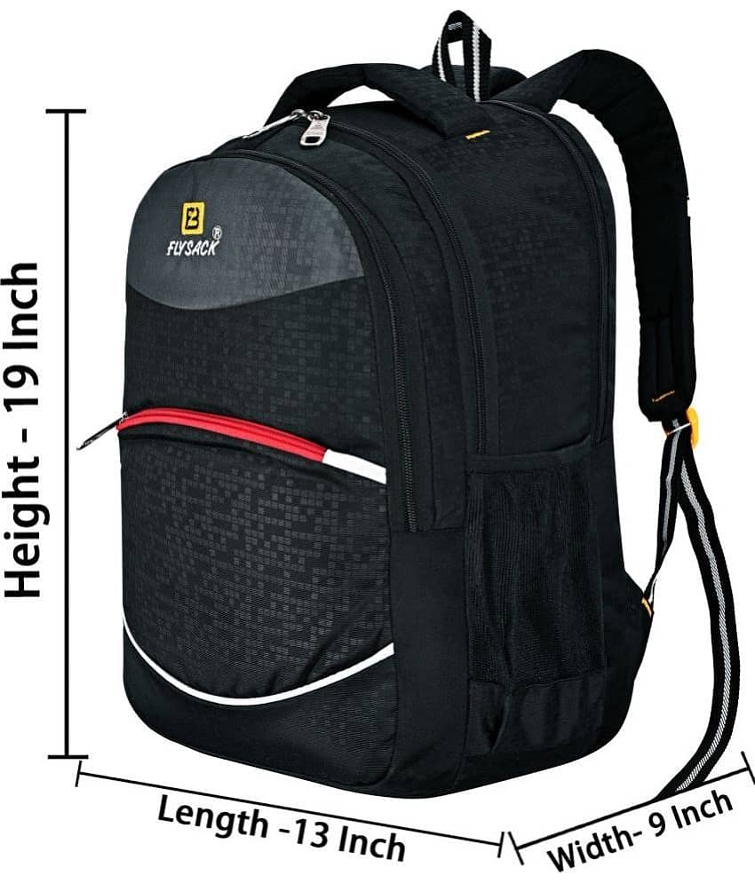 FLYSACK Black PU Backpack ( 40 Ltrs ) view 2