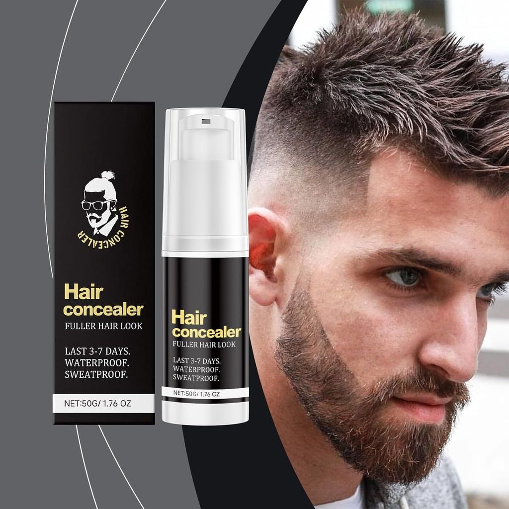 Hair Concealer Black 50g | Instant Hair Thickening & Fuller Look | Waterproof, Sweatproof, Long Lasting 3�7 Days | Easy Brush-On Temporary Hair Color for Thinning Hair & Bald Spots view 2