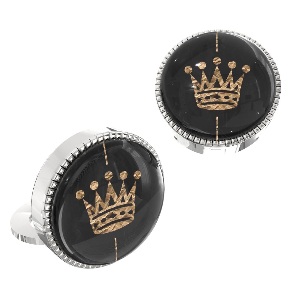 The Smart Buttons - Shirt Button Cover Cufflinks for Men - Crown Style view 2