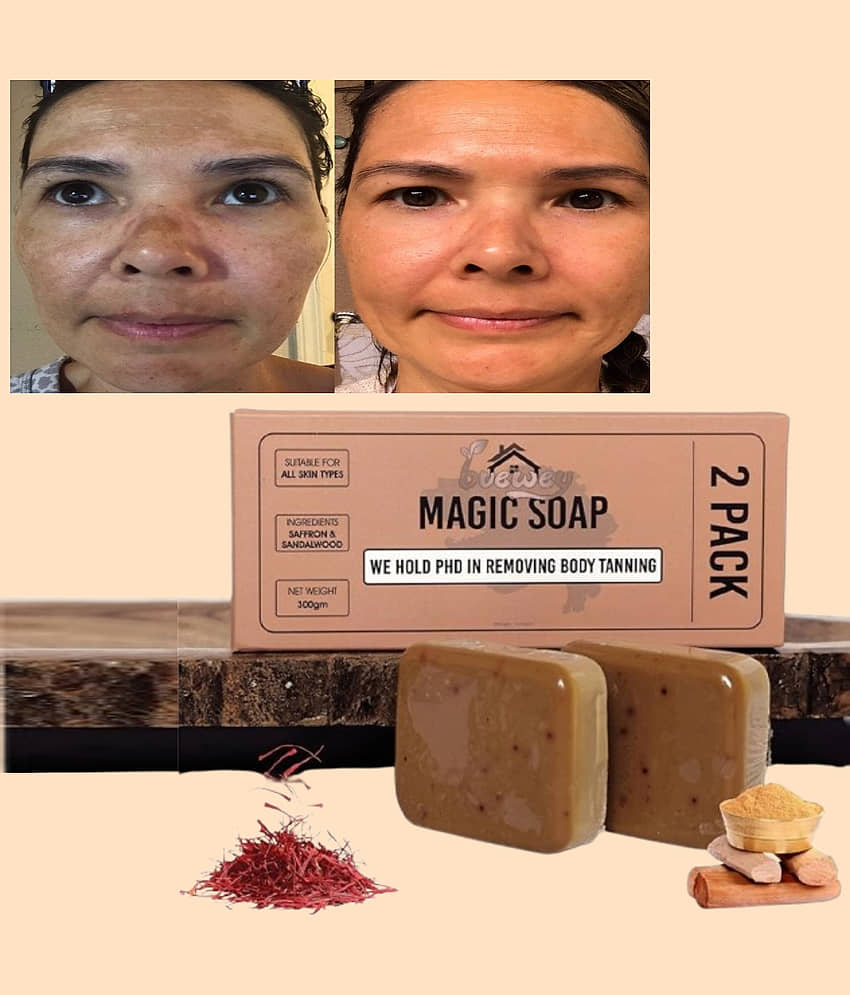 BUEWEY Beauty GHARI Soap Magic And Saffron Bath Soap for All Skin Type ( Pack of 2 )