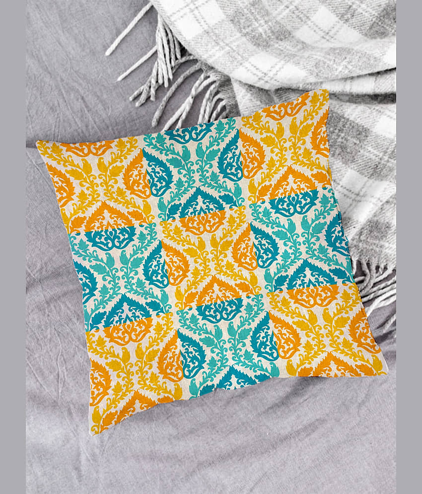 Houzzcode - Water Repellent Green Polyester Pillow Covers 40x40x3 ( Pack of 1 ) view 2