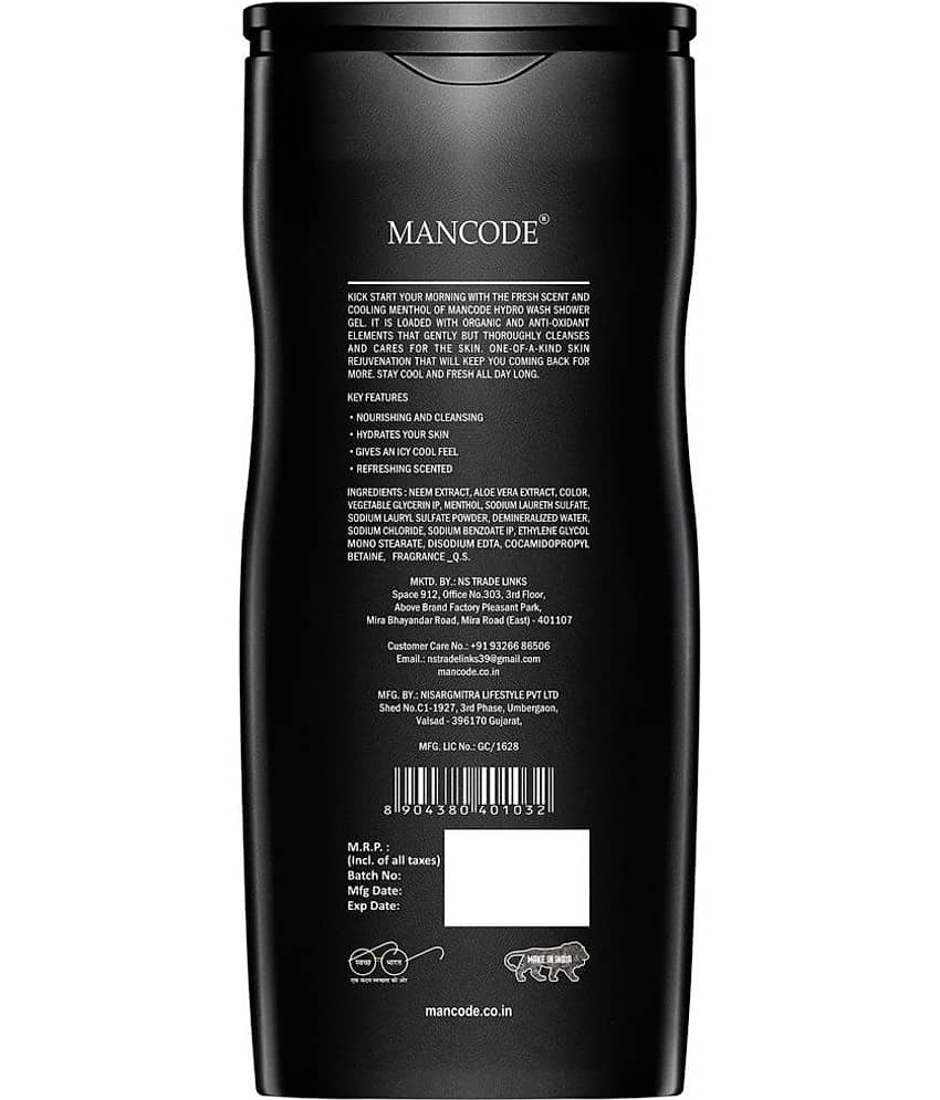 Mancode Hydro Body Wash For Men , 3 In 1 Active Body Wash For Body, Shower Gel For Men,450 ml (Pack of 1 fo 1) view 2