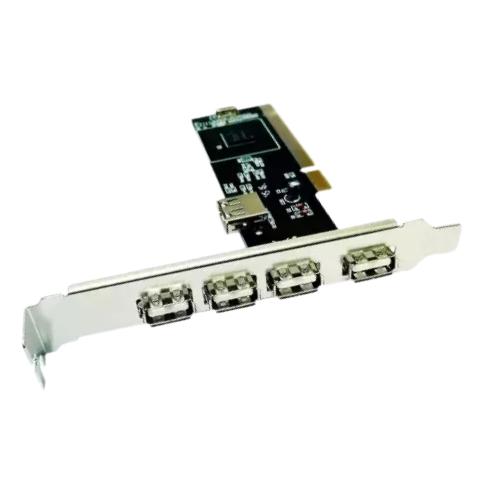 PCI USB Card 4+1 USB Ports, High-Speed 2.0 Adapter PCI, Controller Card (Black) view 2