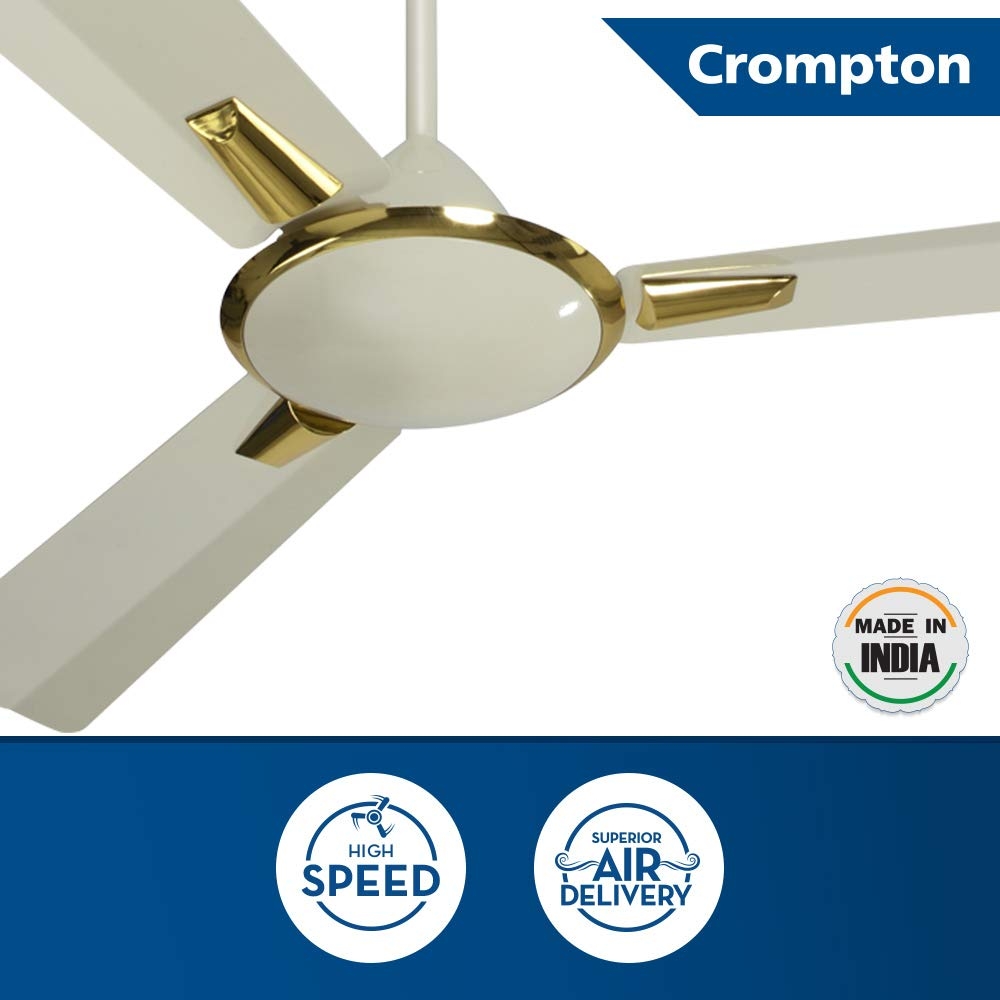 Crompton Aura 1200mm High-Speed Decorative Ceiling Fan, Ivory view 2