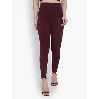 SHE PURE LUXURY WEAR Maroon Jegging (Solid) view 2