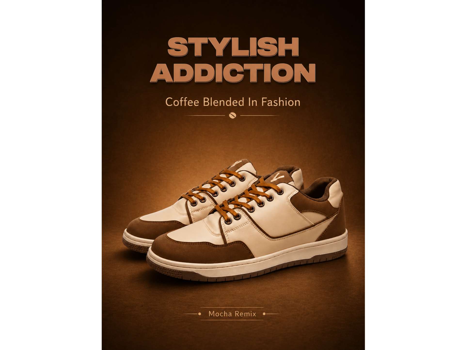 Volton Mocha Remix Brown Cream Casual Suede touch Lace-Up Sneakers - UK - 8 view 2