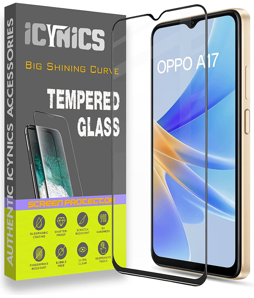 Icynics Tempered Glass Compatible For Oppo A17 ( Pack of 1 )