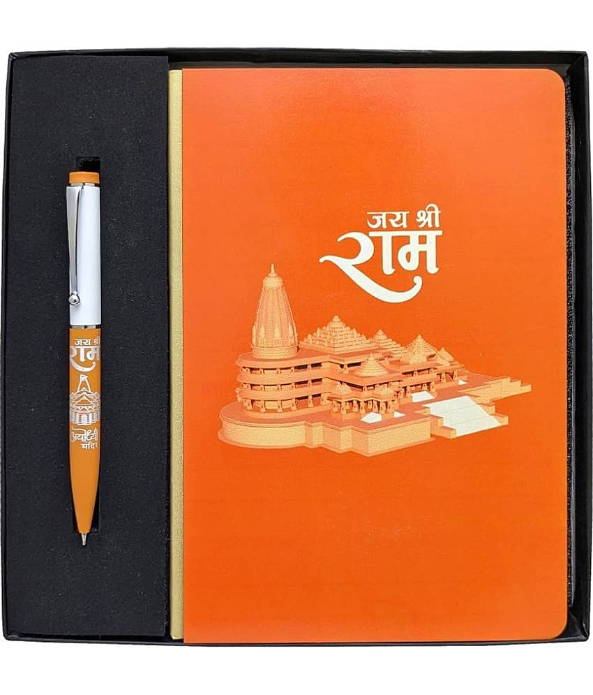 UJJi Shri Ram Mandir Notebook and Metal (Blue Ink) Ball Pen view 2