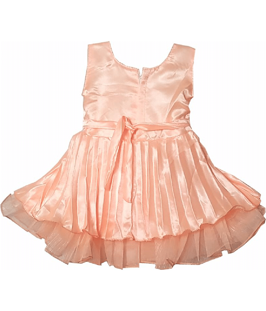 harshvardhanmart.com Baby Girls Satin Frocks ( PeachPuff ) view 2