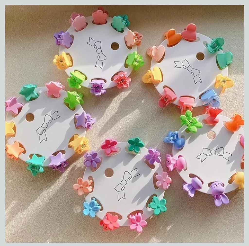 50 pcs 5 design Mini Claw Clips Flower Hair Clip for Girls view 2