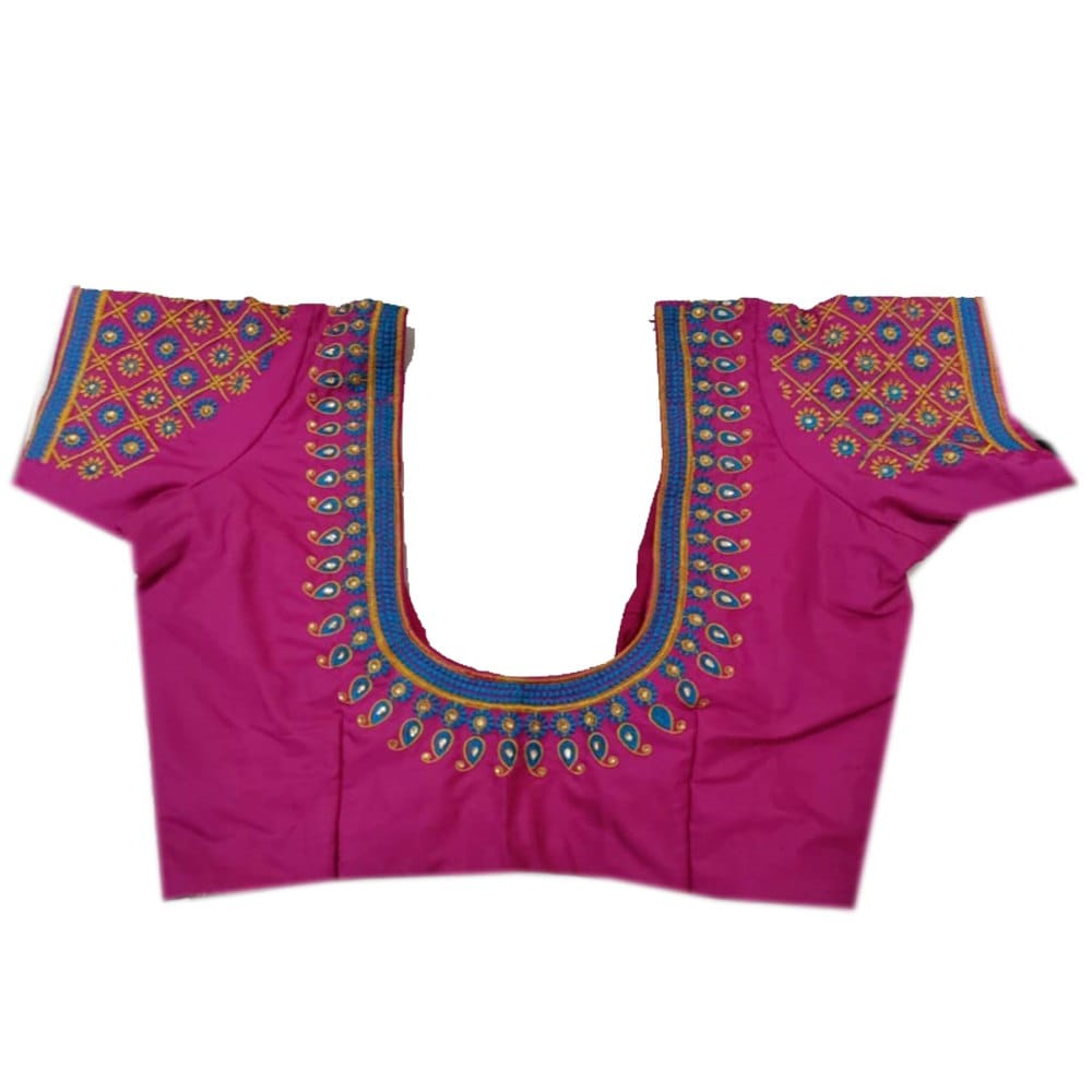 Pink Georgette Embroidery Work Blouse view 2