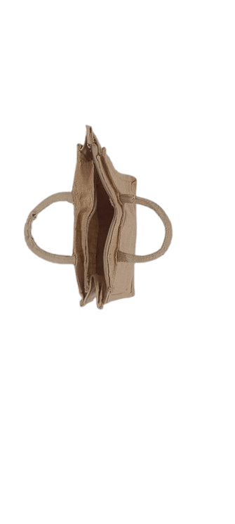 BUCHI Jute tote bag with zipper closure view 2