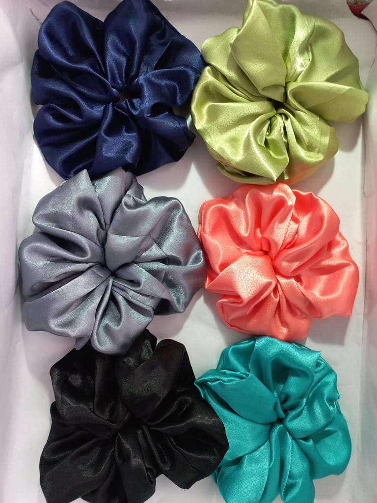 Satin Scrunchies Set of 6 Pcs