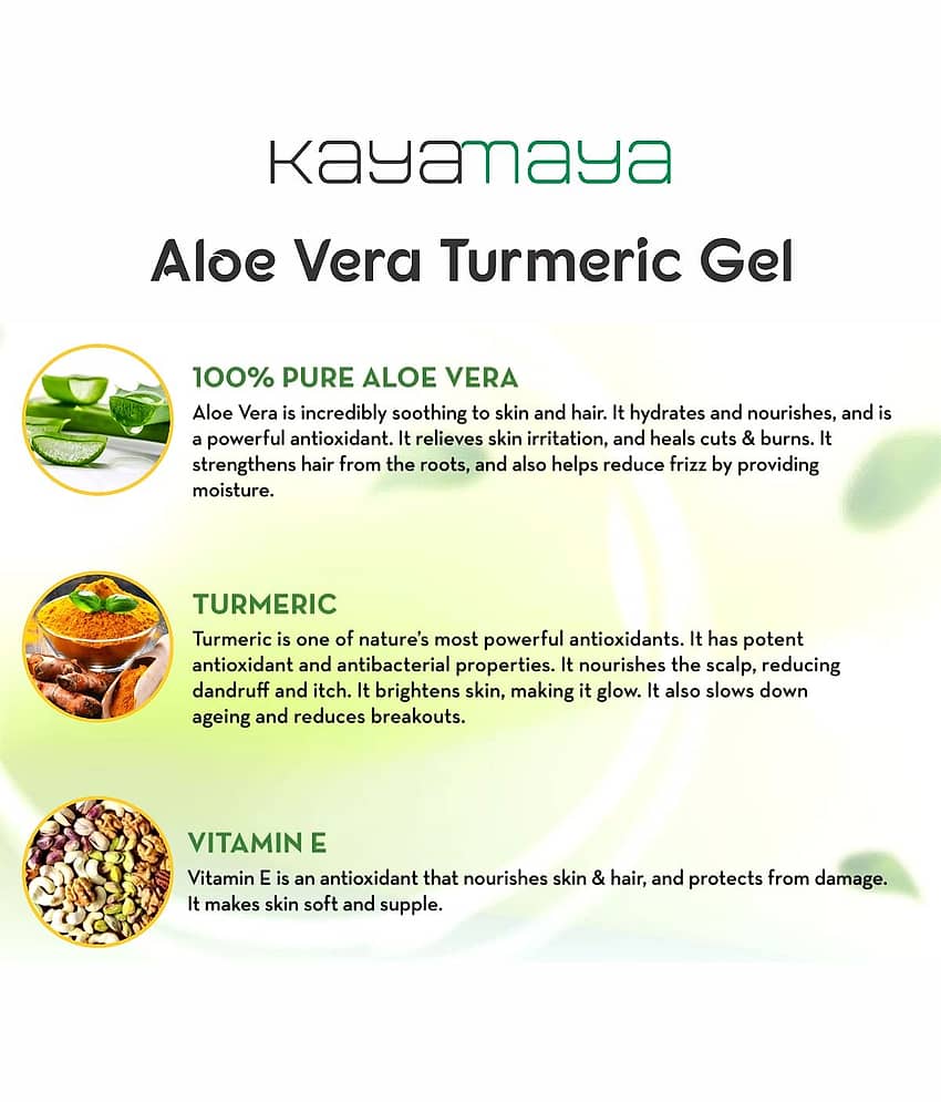 Aloe Vera Gel with 100% Pure Aloe Vera Plant, Turmeric & Vitamin E for Face, Skin & Hair view 2