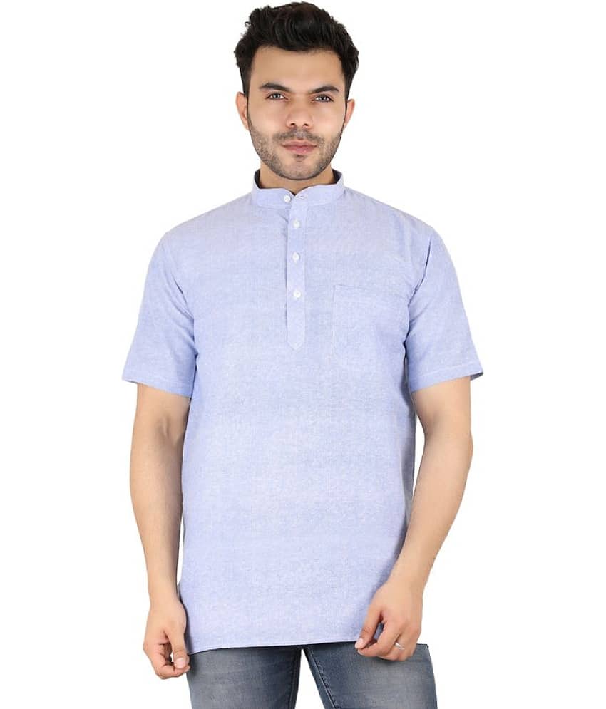 Latest Chikan - Peach Cotton Men's Shirt Style Kurta ( Pack of 1 )