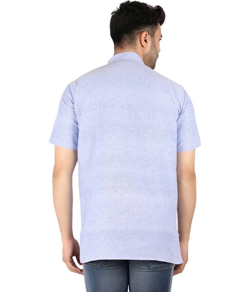 Latest Chikan - Peach Cotton Men's Shirt Style Kurta ( Pack of 1 ) view 2